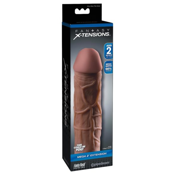 X-TENSION Mega 2 - realistiškas penio prailgintojas (20,3 cm) - tamsi natūrali spalva