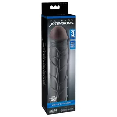   Pipedream - X-TENSION Mega 3 - tikroviškas penio antgalis (22,8 cm, juodas)
