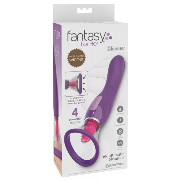 Fantasy - vibratorius ir laižymo funkcija 3in1 - įkraunamas - violetinis