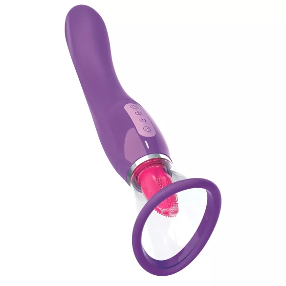 Fantasy - vibratorius ir laižymo funkcija 3in1 - įkraunamas - violetinis