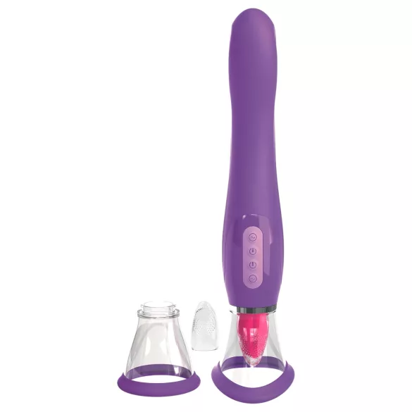 Fantasy - vibratorius ir laižymo funkcija 3in1 - įkraunamas - violetinis
