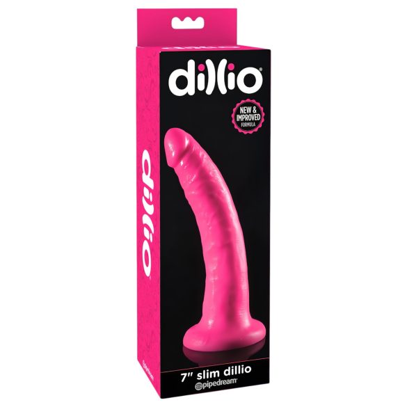 Dillio 7 - tikroviškas dildo su siurbtuku (18 cm) - rožinė
