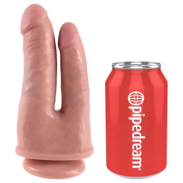 King Cock Double Penetrator - dvigubas realistiškas dildo - kūno spalvos