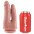 King Cock Double Penetrator - dvigubas realistiškas dildo - kūno spalvos