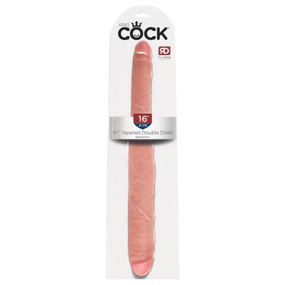 King Cock 16 Tapered - tikroviškas dvigubas dildo (41 cm) - natūrali spalva