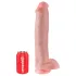 King Cock - dildo su sėklidėmis ir lipniu pagrindu - 38 cm - kūno spalvos