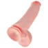 King Cock - dildo su sėklidėmis ir lipniu pagrindu - 38 cm - kūno spalvos