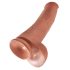 King Cock 15 - milžiniškas dildo (38 cm) - tamsiai natūralus
