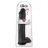 King Cock 15 - dildo su sėklidėmis ir siurbtuku - juodas 38 cm