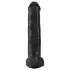 King Cock 15 - dildo su sėklidėmis ir siurbtuku - juodas 38 cm