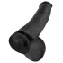 King Cock 15 - dildo su sėklidėmis ir siurbtuku - juodas 38 cm