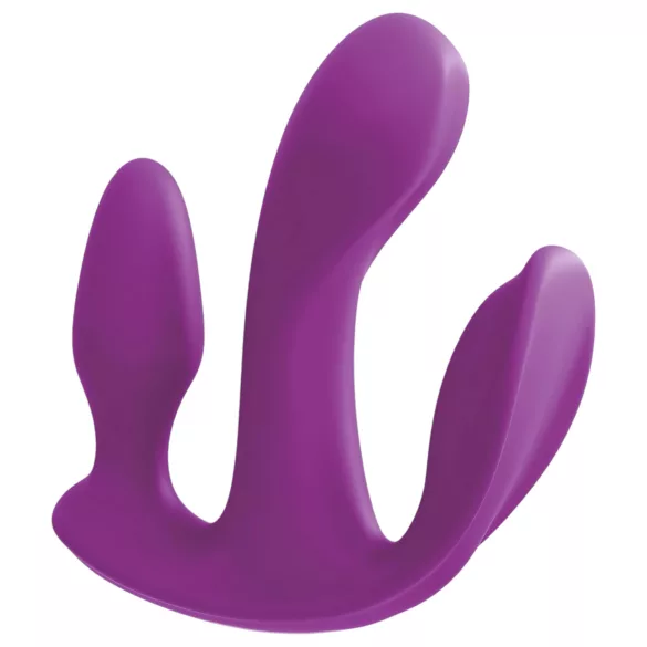 Visiška ekstazė 3in1 - įkraunamas, radijo kontroliuojamas trigubas vibratorius (violetinis)
