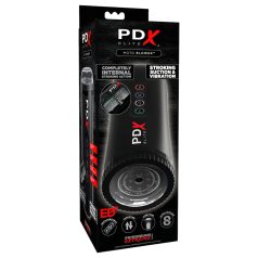   PDX Moto Blower - vyrų masturbatorius - siurbimo, vibruojantis - juodas