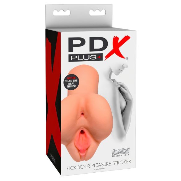 PDX Rinkis Malonumą - 2in1 tikroviškas masturbatorius (natūralus)