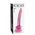 Icicles Nr. 86 – stiklinis falo imitatorius (rožinis)