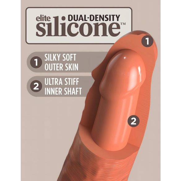 King Cock Elite 6 - realistiškas dildo su siurbtuku - 15 cm - tamsus