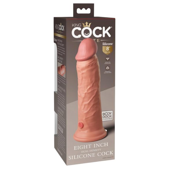 King Cock Elite 8 - realistiškas dildo su siurbtuku - 20cm natūralios spalvos