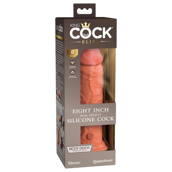 King Cock Elite 8 - lipnus dildo (20 cm) - tamsus natūralus