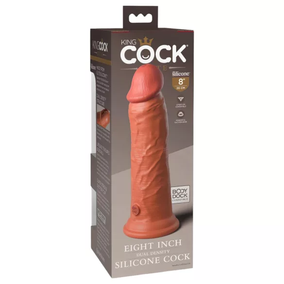 King Cock Elite 8 - dildo su siurbtuku - 20 cm - tamsi kūno spalva