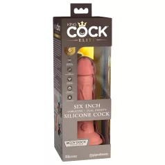   King Cock Elite 6 - vibratorius su siurbtuku - 15 cm - kūno spalvos