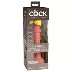   King Cock Elite 6 - realistiškas vibratorius 15 cm - tamsi kūno spalva
