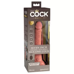   King Cock Elite 7 - siurbtukas, radijo vibratorius 18cm - natūrali spalva