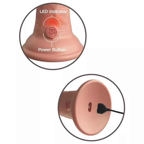 King Cock Elite 8 - vibratorius su siurbtuku - 20 cm - kūno spalvos