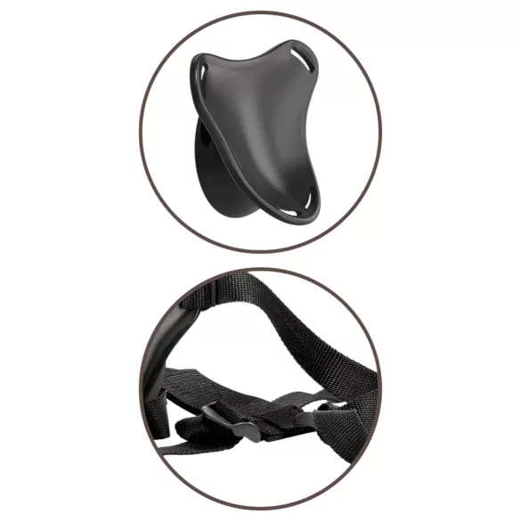 King Cock Elite - strap-on diržas pradedantiesiems - juoda