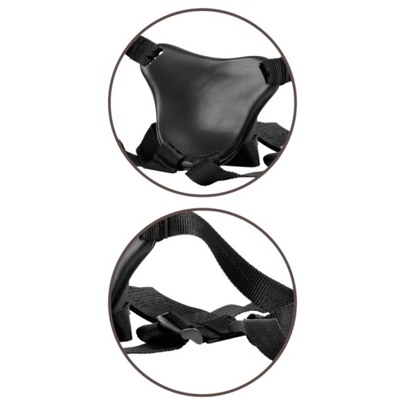 King Cock Elite - dirželis su prisegamu dildo - patogi mova - ruda