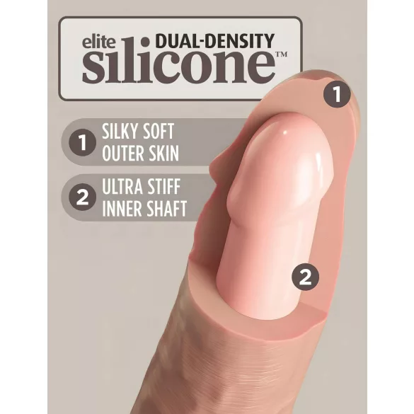 King Cock Elite - dirželis su dildo pradedantiesiems - natūralios spalvos