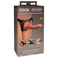   King Cock Elite Comfy - prisegamas dildo su diržu - tamsi kūno spalva