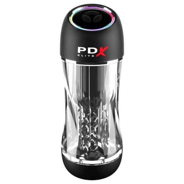 PDX ViewTube Pro - siurbimo-vibracijos masturbatorius (juodas)
