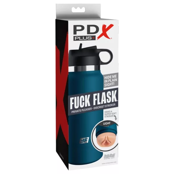 PDX - Fuck Flask Private Pleaser - dirbtinė vagina gertuvėje (mėlyna-natūrali)