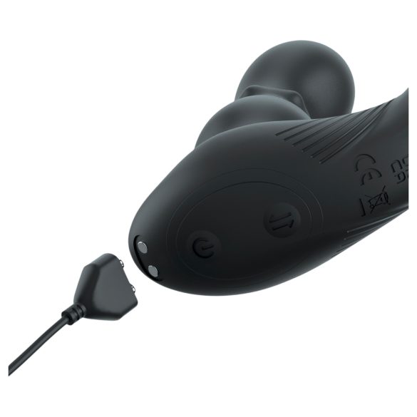 Anal Fantasy Ass-Gasm - analinis vibratorius su žiedu vyrams, sukamas, juodas