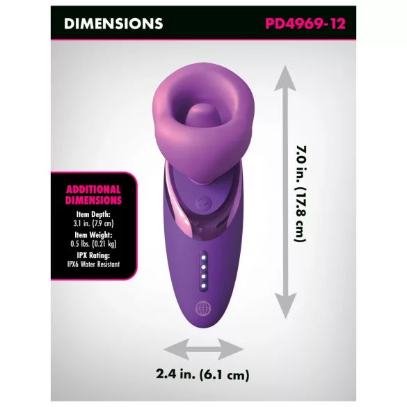 Pipedream - Fantasy For Her - laižantis ir siurbimo vibratorius (violetinis)