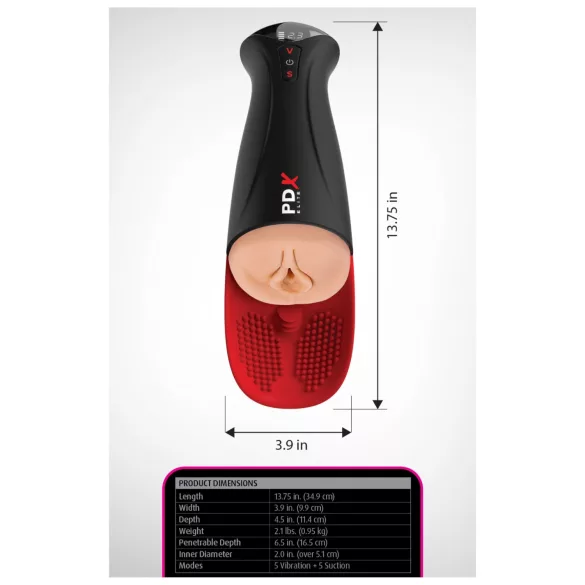 PDX Elite Fuck-O-Matic Pro XL automatinis siurbimo masturbatorius - juodas