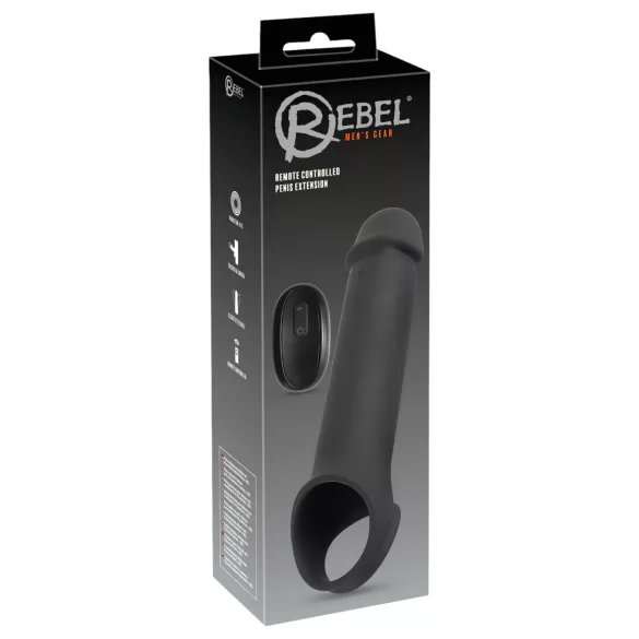 Rebel - vibruojantis penio movas - belaidis, įkraunamas, juodas