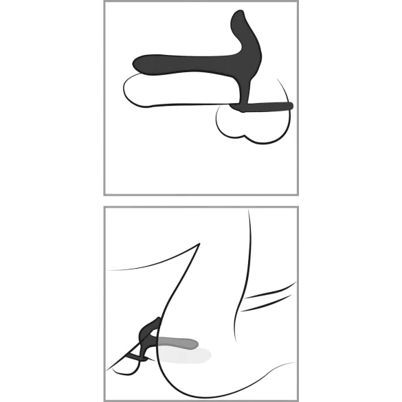 Black Velvets - poros vibratoriumas ir penio žiedas - įkraunamas, juodas