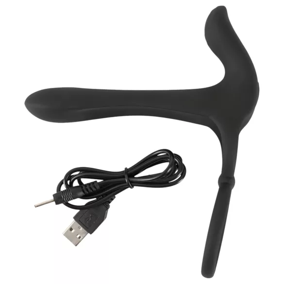 Black Velvets - poros vibratoriumas ir penio žiedas - įkraunamas, juodas