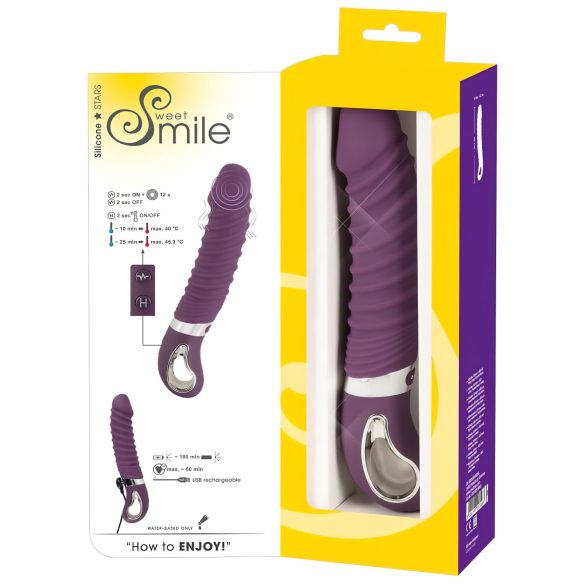 SMILE Soft - vibratorius su kaitinimo funkcija - pakraunamas - violetinis