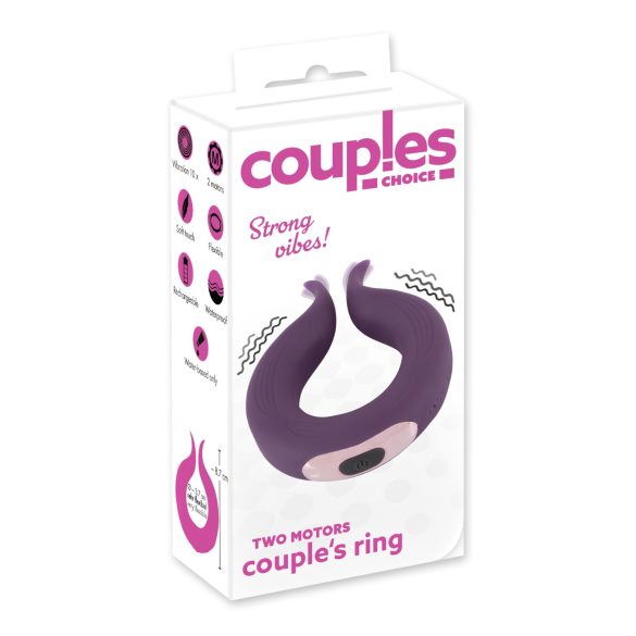Couples Choice - vibruojantis penio žiedas poroms - 2 varikliai - violetinis