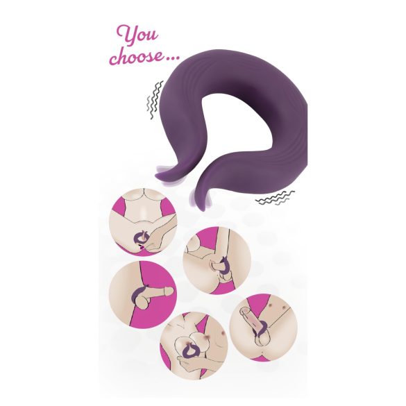 Couples Choice - vibruojantis penio žiedas poroms - 2 varikliai - violetinis