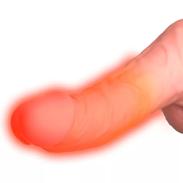 King Cock Plus 6,5 - dildo su vibruojančia funkcija ir sėklidėmis - kūno spalvos
