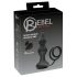 Rebel 2in1 - belaidis analinis vibratorius su penio žiedu (juodas)