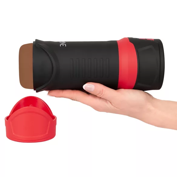 WYNE 04 - masturbatorius vyrams - vibruojantis, siurbimo funkcija - rudas