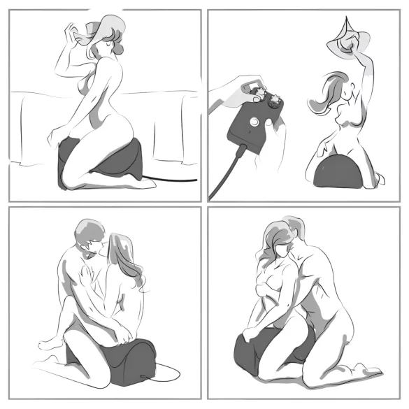 The Cowgirl - sekso rodeo mašina - reguliuojama - juoda