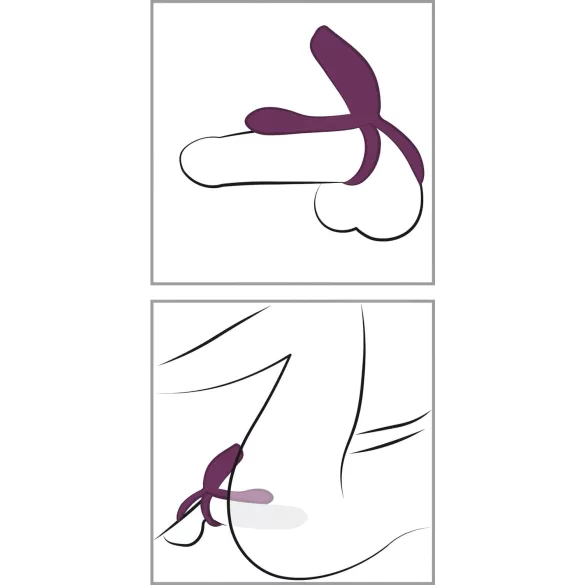 Couples Choice - vibruojantis žiedas poroms - įkraunamas - violetinis