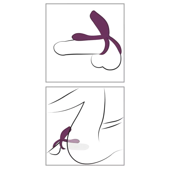 Couples Choice - vibruojantis žiedas poroms - įkraunamas - violetinis