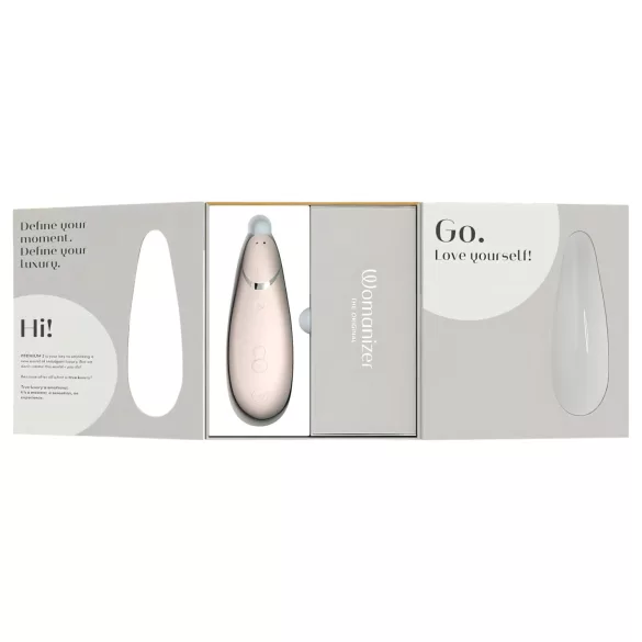 Womanizer Premium 2 - klitorio stimuliatorius oro bangomis - baltas