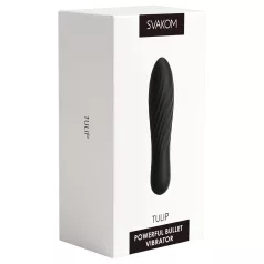   Svakom Tulip - įkraunamas mini lazdelės tipo vibratorius (juodas)